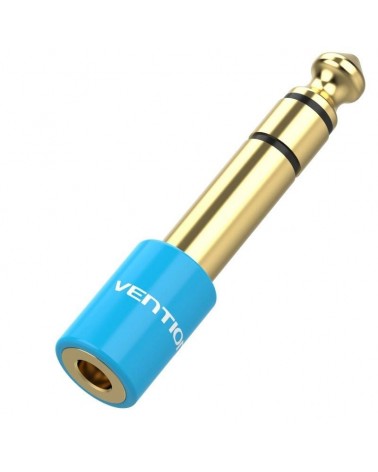 Adaptador jack vention vab-s01-l/ jack 6.5 macho - jack 3.5 hembra/ azul