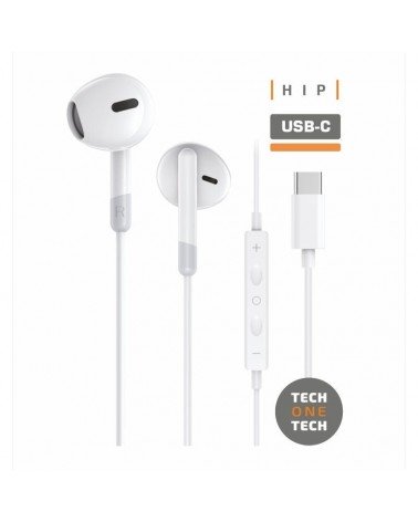 Auriculares intrauditivos tech one tech eartech tec1301/ con micrófono/ usb tipo-c/ blancos