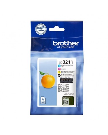 Cartucho de tinta original brother lc-3211val multipack/ cian/ magenta/ amarillo/ negro