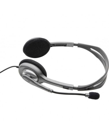 Auriculares logitech h110/ con micrófono/ jack 3.5/ plateados