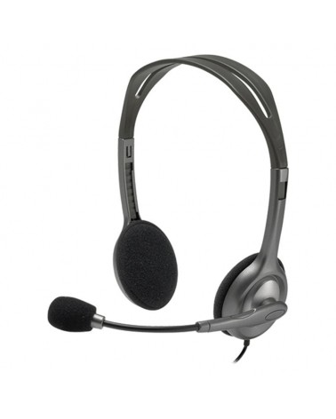 Auriculares logitech h111/ con micrófono/ jack 3.5/ negros