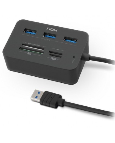 Hub usb 3.0 nox reader one/ 3xusb/ 1x lector de tarjetas