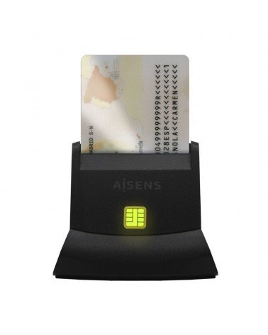 Lector de dni y tarjetas aisens ascr-sn05-bk/ negro