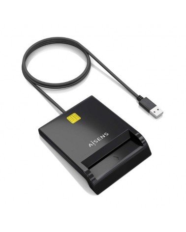 Lector de dni y tarjetas aisens ascr-sn06-bk/ negro