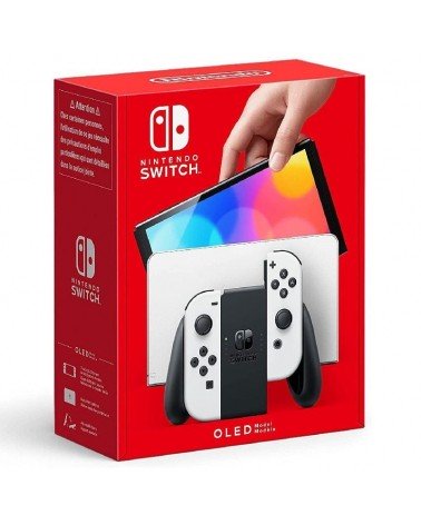 Nintendo switch versión oled blanca/ incluye base/ 2 mandos joy-con