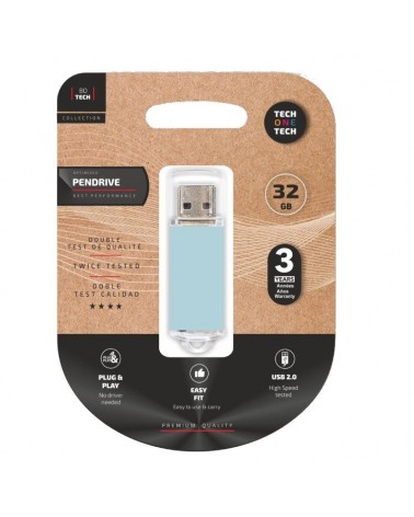 Pendrive 32gb tech one tech basic usb 2.0/ azul cielo