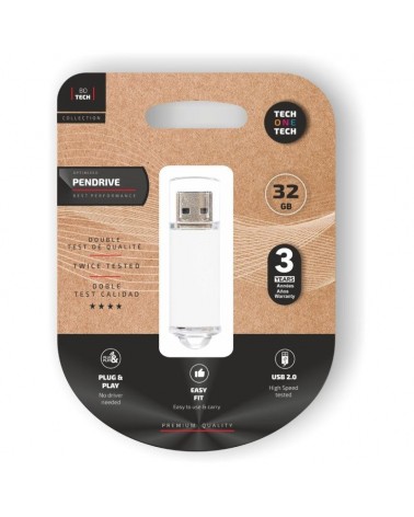 Pendrive 32gb tech one tech basic usb 2.0/ blanco