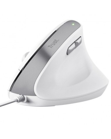 Ratón ergonómico trust bayo ii/ hasta 2400 dpi/ blanco