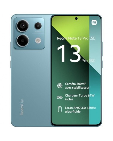 Smartphone xiaomi redmi note 13 pro nfc 8gb/ 256gb/ 6.67'/ 5g/ verde azulado
