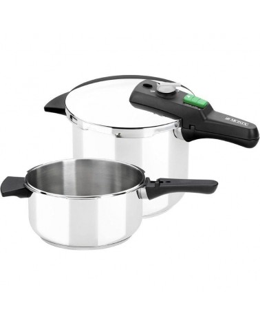 Olla a presión rápida monix quick m560005/ ø22cm/ 4+6l/ acero inoxidable