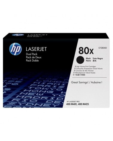 Tóner original hp nº80x xl alta capacidad multipack/ 2x negro