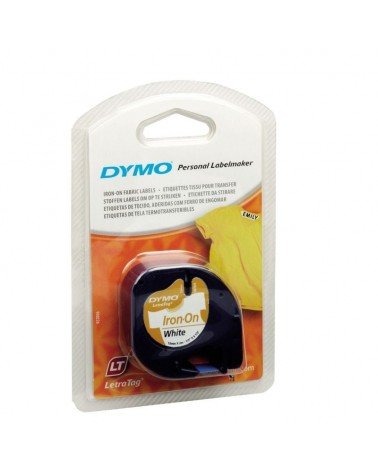 Cinta rotuladora adhesiva de plástico dymo 18769/ para letratag/ 12mm x 2m/ negra-blanca