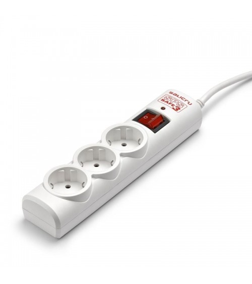 Regleta con interruptor salicru sps safe 3/ 3 tomas de corriente/ cable 1.5m/ blanca