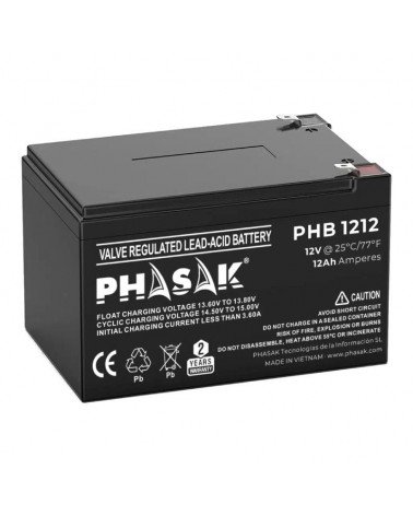 Batería phasak phb 1212 compatible con sai/ups phasak según especificaciones