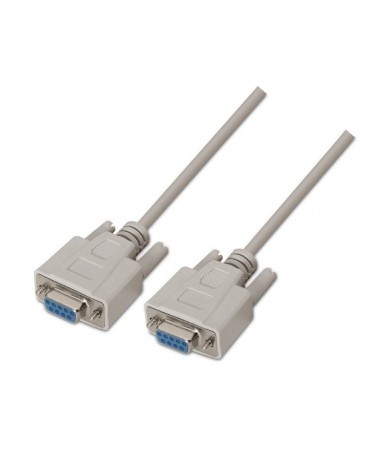 Cable serie null modem aisens a112-0067/ db9 hembra - db9 hembra/ hasta 0.15w/ 1.6mbps/ 1.8m/ beige
