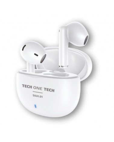 Auriculares bluetooth tech one tech siux.01 tec1401/ con estuche de carga/ autonomía 5h/ blancos