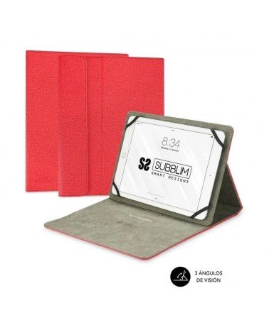 Funda subblim clever stand para tablets de 9'-10.1'/ roja
