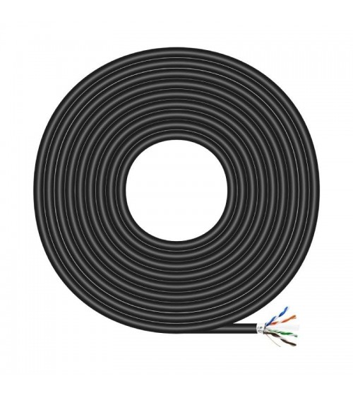 Bobina de cable rj45 para exteriores ftp awg24 aisens a135-0674 cat.6/ 305m/ impermeable/ negro