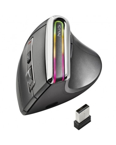 Ratón ergonómico inalámbrico por bluetooth ngs evo karma/ batería recargable/ hasta 3200 dpi