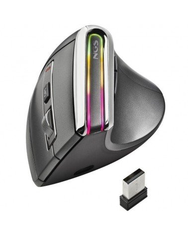Ratón ergonómico inalámbrico por bluetooth ngs evo karma/ batería recargable/ hasta 3200 dpi