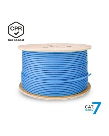 Bobina de cable rj45 sftp awg23 lszh cpr dca aisens a146-0665 cat.7/ 305m/ azul