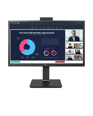 Monitor profesional lg 24bp75cp-b 23.8'/ full hd/ webcam/ multimedia/ regulable en altura/ negro