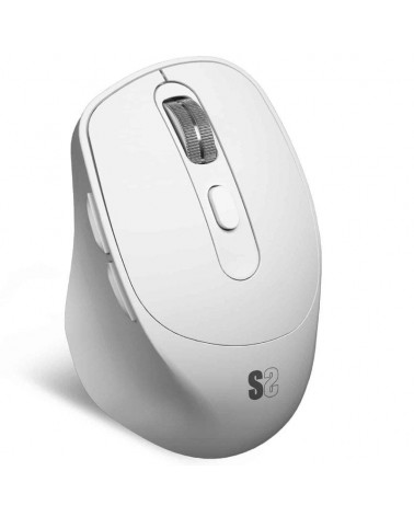 Ratón ergonómico inalámbrico por bluetooth/ 2.4ghz subblim comfort ergo dual battery/ batería recargable/ hasta 2400 dpi/ blanc