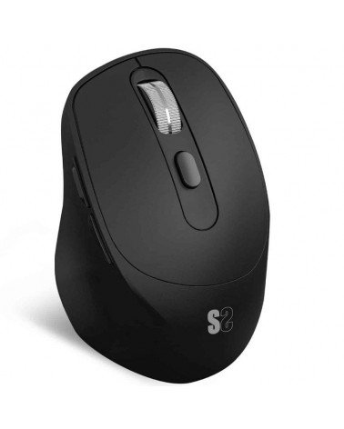 Ratón ergonómico inalámbrico por bluetooth/ 2.4ghz subblim comfort ergo dual battery/ batería recargable/ hasta 2400 dpi/ negro