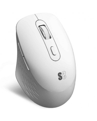 Ratón ergonómico inalámbrico por bluetooth/ 2.4ghz subblim curve ergo dual battery/ batería recargable/ hasta 1600 dpi/ blanco