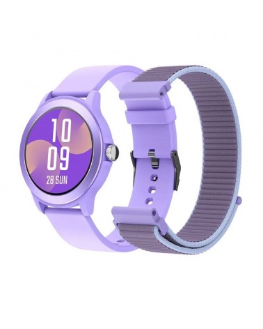 Smartwatch spc smartee duo vivo 9651t/ notificaciones/ frecuencia cardíaca/ gps/ púrpura/ incluye correa extra