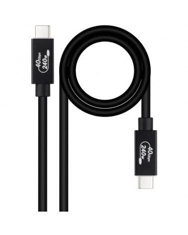 Cable usb 4.0 nanocable 10.01.5002/ usb tipo-c macho - usb tipo-c macho/ hasta 240w/ 40gbps/ 1.8m/ negro