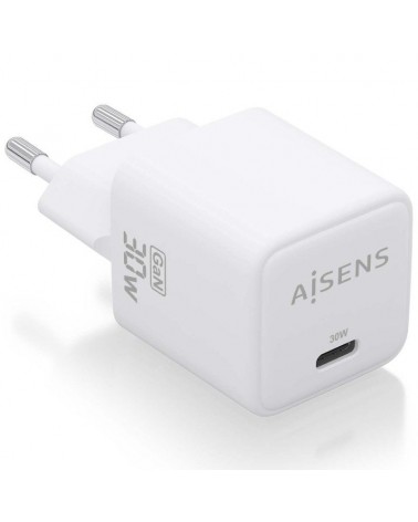 Cargador gan de pared aisens asch-30w1p035-w/ 1xusb tipo-c/ 30w