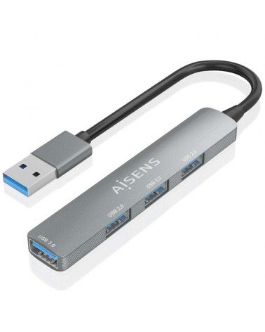 Hub usb 3.0 aisens a106-0859/ 4xusb/ gris