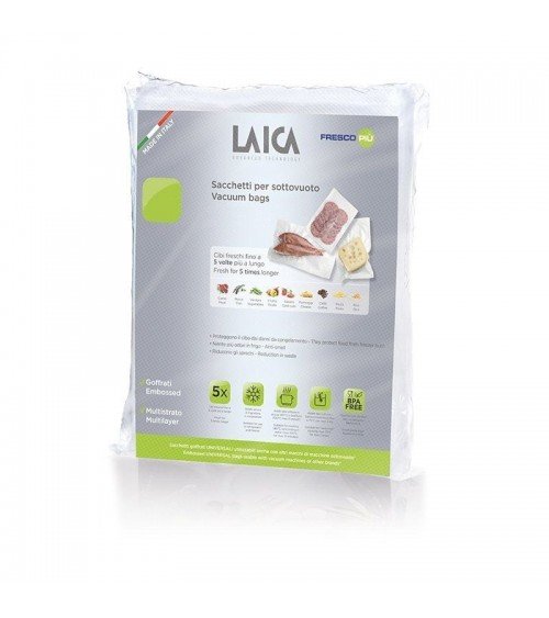 Bolsa para envasar al vacío laica vt3500/ 28 x 36cm/ 50 bolsas