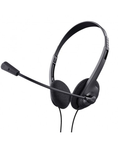 Auriculares trust chat headset 24659/ con micrófono/ jack 3.5/ negros