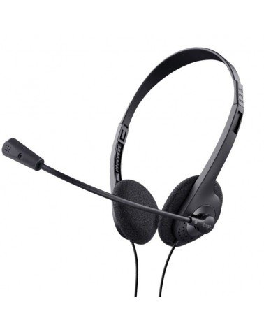 Auriculares trust chat headset 24659/ con micrófono/ jack 3.5/ negros