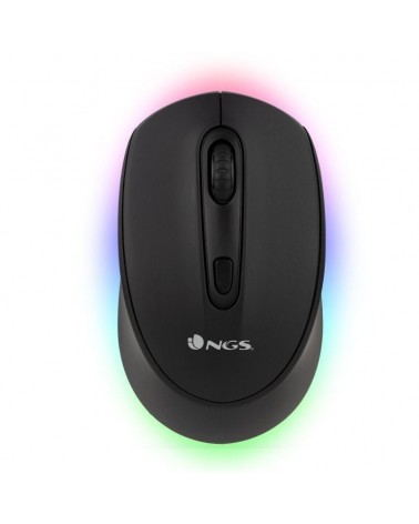 Ratón inalámbrico por bluetooth ngs smog-rb/ batería recargable/ hasta 1600 dpi/ negro