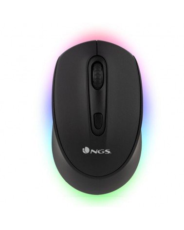 Ratón inalámbrico por bluetooth ngs smog-rb/ batería recargable/ hasta 1600 dpi/ negro