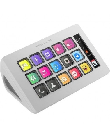 Stream deck slim mars gaming msd-one/ 15 teclas lcd/ blanco