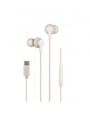 Auriculares intrauditivos daewoo dw2016/ con micrófono/ usb tipo-c/ blancos