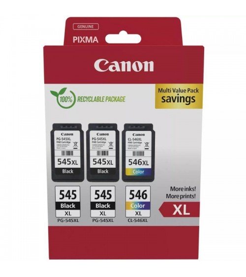 Cartucho de tinta original canon pg-545xl + cl-546xl multipack alta capacidad/ 2x negro/ tricolor