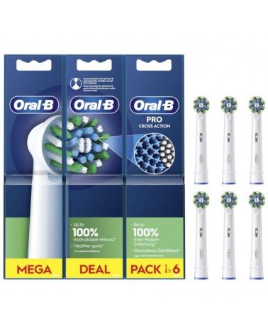 Cabezal de recambio braun para cepillo braun oral-b pro cross action/ pack 6 uds