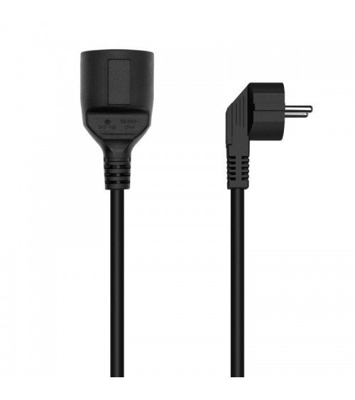 Cable alargador de alimentación aisens a132-0601/ cee7 macho - cee7 hembra/ hasta 1500w/ 3m/ negro