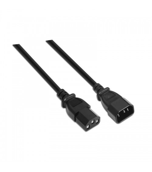 Cable alargador de alimentación cpu aisens a132-0171/ iec c13 hembra - iec c14 macho/ hasta 1500w/ 1.5m/ negro