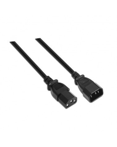 Cable alargador de alimentación cpu aisens a132-0171/ iec c13 hembra - iec c14 macho/ hasta 1500w/ 1.5m/ negro