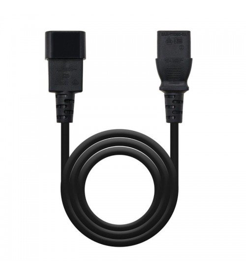 Cable alargador de alimentación nanocable 10.22.0203/ iec c13 hembra - iec c14 macho/ 3m/ negro