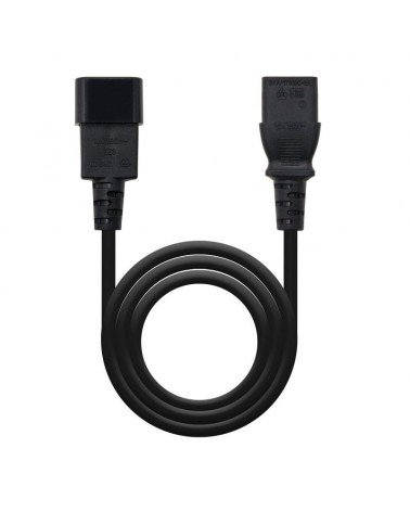Cable alargador de alimentación nanocable 10.22.0203/ iec c13 hembra - iec c14 macho/ 3m/ negro