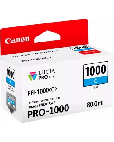 Cartucho de tinta original canon pfi-1000c/ cian