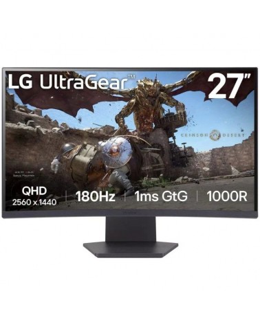Monitor gaming curvo lg ultragear 27gs60qc-b 27'/ qhd/ 1ms/ 180hz/ va/ negro