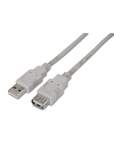 Cable alargador usb 2.0 aisens a101-0012/ usb macho - usb hembra/ hasta 2.5w/ 60mbps/ 1m/ beige